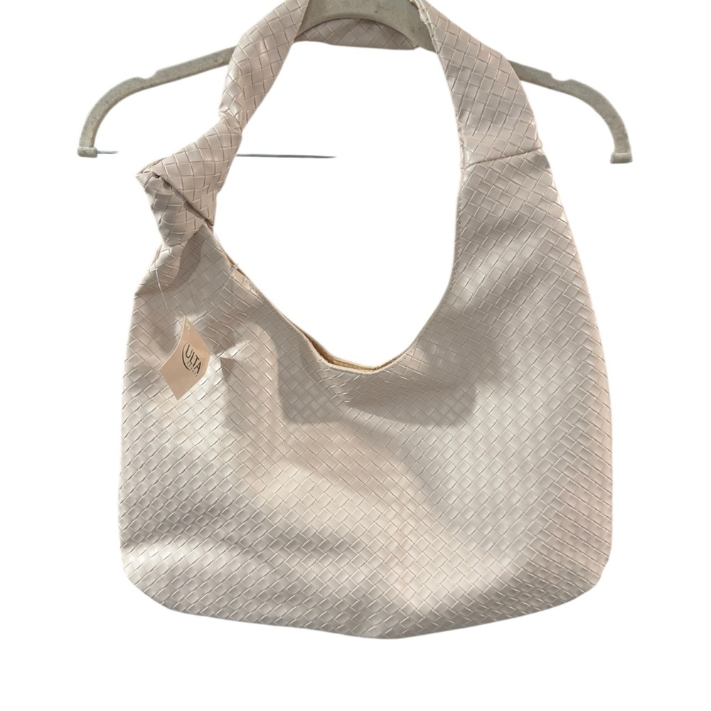 Ulta Beauty Cream Textured Hobo Bag